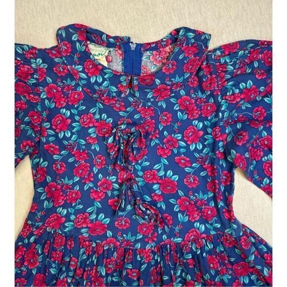 Vintage Kate Greenaway Girl’s Smocked Floral Dress Sz 5x - Picture 2 of 10